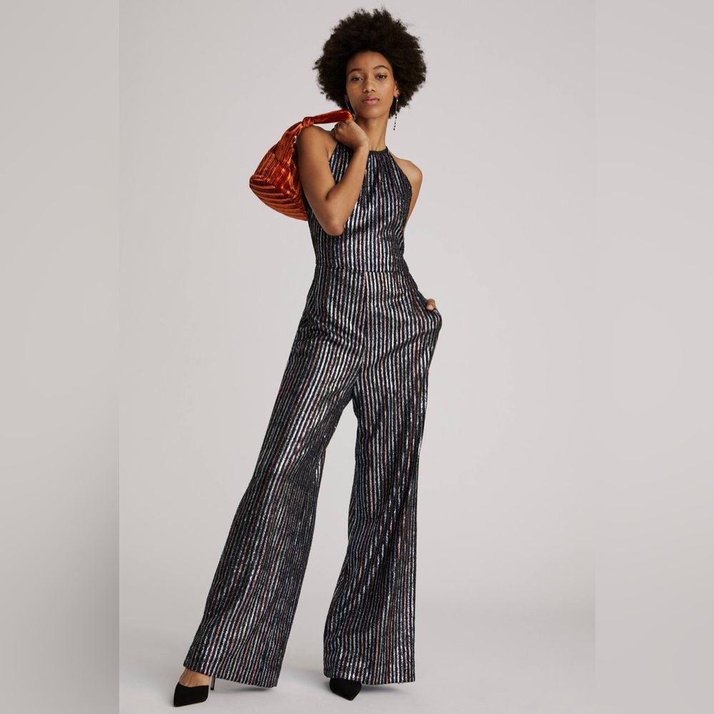 Anthropologie Disco Halter Jumpsuit